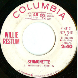 Willie Restum Sermonette / A Hundred Pounds Of Clay Vinyl 7" USED
