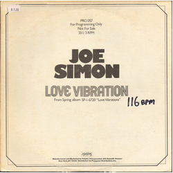 Joe Simon Love Vibration Vinyl 12" USED