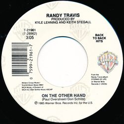 Randy Travis On The Other Hand / 1982 Vinyl 7" USED