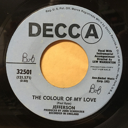 Jefferson (3) The Colour Of My Love Vinyl 7" USED