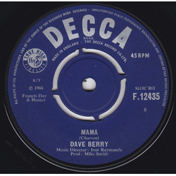 Dave Berry Mama Vinyl 7" USED