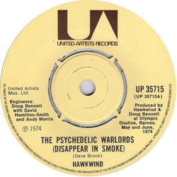 Hawkwind The Psychedelic Warlords (Disappear In Smoke) Vinyl 7" USED