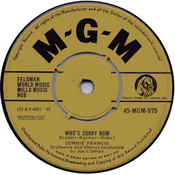 Connie Francis Who's Sorry Now Vinyl 7" USED