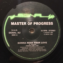 Master Of Progress Gonna Need Your Love Vinyl 12" USED