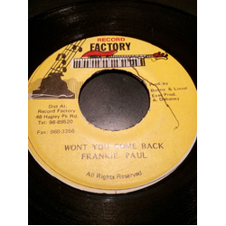 Frankie Paul Won't You Come Back Vinyl 7" USED