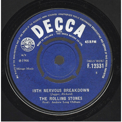 The Rolling Stones 19th Nervous Breakdown / As Tears Go By Vinyl 7" USED