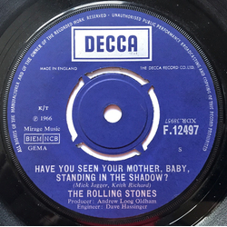 The Rolling Stones Have You Seen Your Mother, Baby, Standing In The Shadow? Vinyl 7" USED