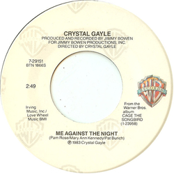Crystal Gayle Me Against The Night Vinyl 7" USED