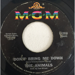 The Animals Don't Bring Me Down Vinyl 7" USED