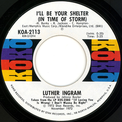 Luther Ingram I'll Be Your Shelter (In Time Of Storm) / I Can't Stop Vinyl 7" USED