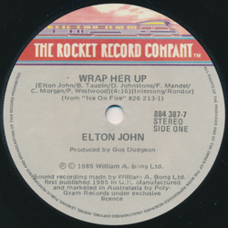 Elton John Wrap Her Up Vinyl 7" USED