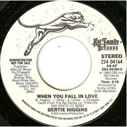 Bertie Higgins When You Fall In Love USED VINYL 7INCH 45 RPM PROMO STYRENE