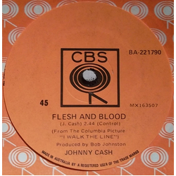 Johnny Cash Flesh And Blood Vinyl 7" USED