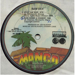 Raw Sex, Pure Energy Stop The War / Give Sheep A Chance Vinyl 12" USED