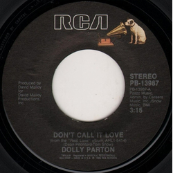 Dolly Parton Don't Call It Love Vinyl 7" USED