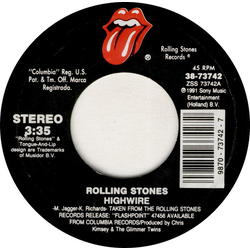 The Rolling Stones Highwire Vinyl 7" USED