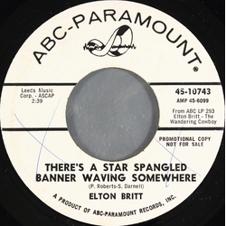 Elton Britt There's A Star Spangled Banner Waving Somewhere Vinyl 7" USED