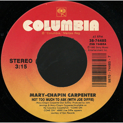 Mary Chapin Carpenter / Joe Diffie Not Too Much To Ask Vinyl 7" USED