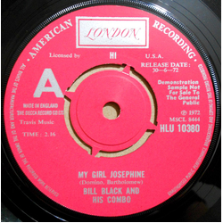 Bill Black's Combo My Girl Josephine Vinyl 7" USED