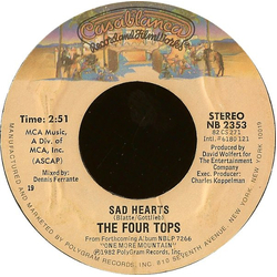 Four Tops Sad Hearts Vinyl 7" USED