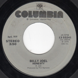 Billy Joel Honesty / Sometimes A Fantasy Vinyl 7" USED