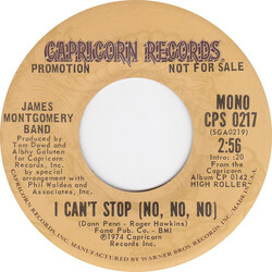 James Montgomery Band I Can't Stop USED VINYL 7INCH 45 RPM PROMO STEREO MONO