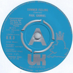 Paul Gabriel (6) Summer Feeling Vinyl 7" USED