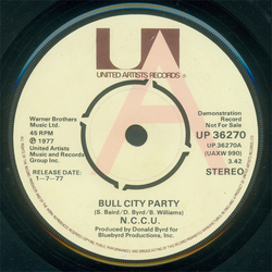 N.C.C.U. Bull City Party / Sleepy Time Is Over Vinyl 7" USED
