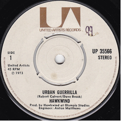 Hawkwind Urban Guerrilla Vinyl 7" USED