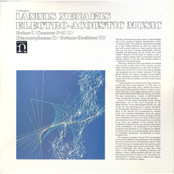 Iannis Xenakis Electro-Acoustic Music Vinyl LP USED