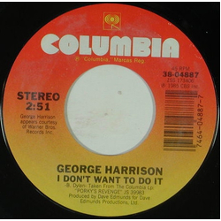 George Harrison / Dave Edmunds I Don't Want To Do It / Queen Of The Hop Vinyl 7" USED