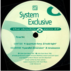 System Exclusive The Double Zero EP Vinyl 12" USED