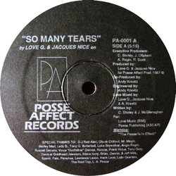 Love G. / Jacques Nice So Many Tears Vinyl 12" USED