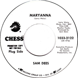 Sam Dees Maryanna / Love Starvation Vinyl 7" USED