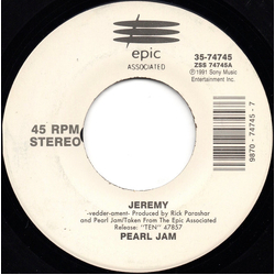 Pearl Jam Jeremy Vinyl 7" USED