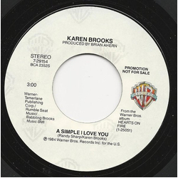 Karen Brooks A Simple I Love You Vinyl 7" USED