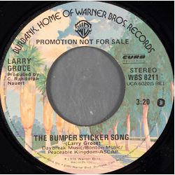 Larry Groce The Bumper Sticker Song Vinyl 7" USED