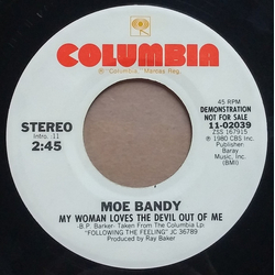 Moe Bandy My Woman Loves The Devil Out Of Me Vinyl 7" USED