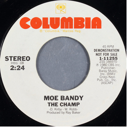 Moe Bandy The Champ Vinyl 7" USED