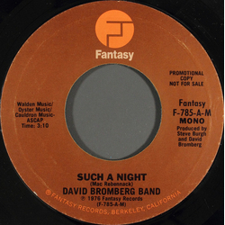 David Bromberg Band Such A Night Vinyl 7" USED