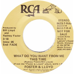 Foster And Lloyd What Do You Want From Me This Time Vinyl 7" USED