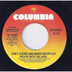 Chet Atkins / Mark Knopfler Poor Boy Blues Vinyl 7" USED
