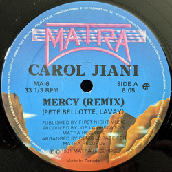 Carol Jiani Mercy (Remix) Vinyl 12" USED