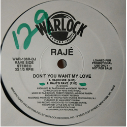 Raje Shwari Don't You Want My Love Vinyl 12" USED