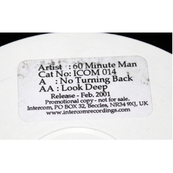 60 Minute Man No Turning Back / Look Deep Vinyl 12" USED