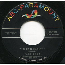 Paul Anka Midnight / Verboten! (Forbidden) Vinyl 7" USED