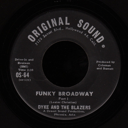 Dyke & The Blazers Funky Broadway Vinyl 7" USED