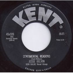 Jesse Belvin / Don Ralke Vocal Group Sentimental Reasons / Senorita Vinyl 7" USED