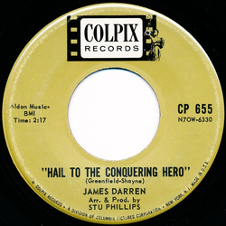 James Darren Hail To The Conquering Hero Vinyl 7" USED