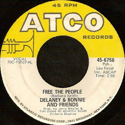 Delaney & Bonnie & Friends Free The People Vinyl 7" USED